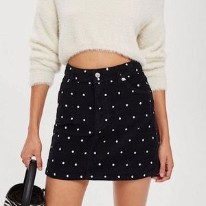 Top shop polka dot mini skirt corduroy